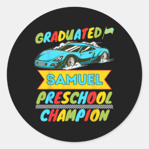 Pegatina Redonda 2026 Samuel Personalizado Último Día De Preescolar