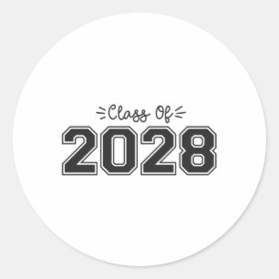 Pegatina Redonda 2028 personas de edad, clase de 2028 Graduación
