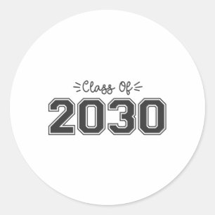 Pegatina Redonda 2030 personas de edad, clase 2030 Graduación