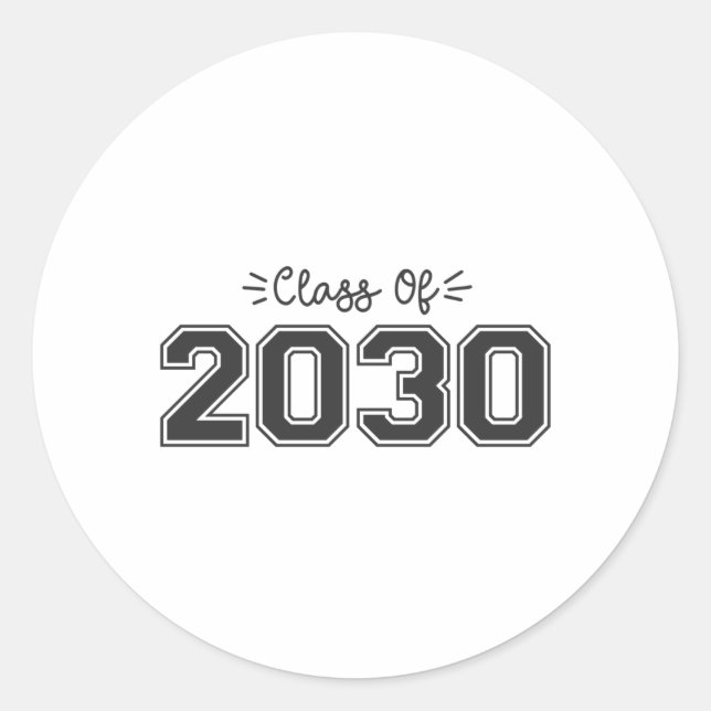 Pegatina Redonda 2030 personas de edad, clase de 2030 Graduación (Anverso)