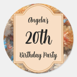 Pegatina Redonda 20.ª fiesta de cumpleaños