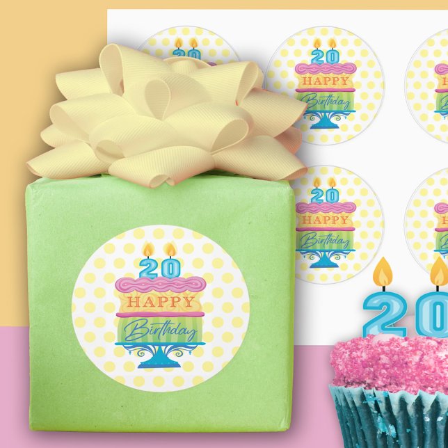 Pegatina Redonda 20.º cumpleaños (Subido por el creador)