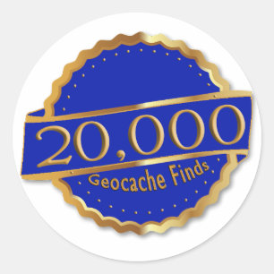 Pegatina Redonda 20.000 FINDS LOVE GeoCaching AWARD