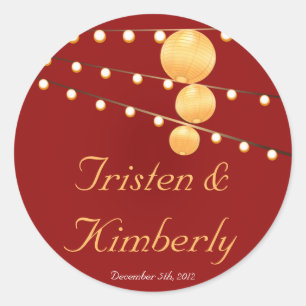 Pegatina Redonda 20 - 1,5" linternas de papel de los pegatinas del