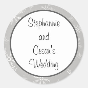 Pegatina Redonda 20 - 1.5" Pegatinas favoritos copos de nieve grise