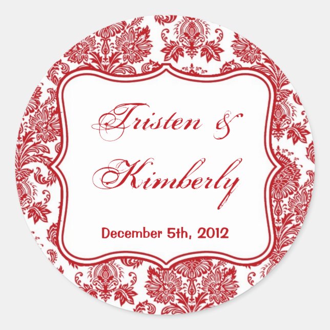 Pegatina Redonda 20 - 1.5" Pegatinas favoritos Lace de Damasco Blan (Anverso)