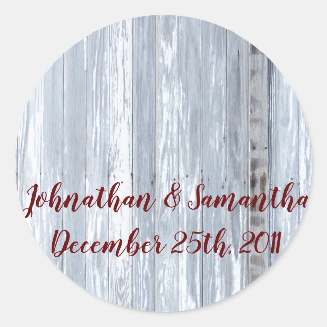 Pegatina Redonda 20 - 1.5" Pegatinas favoritos White Wash Wood Barn (Anverso)