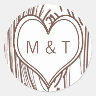 Pegatina Redonda 20 - 1,5 tallas de la inicial del árbol de la