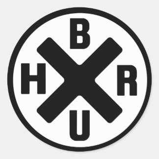 Pegatina Redonda 20 Bruh black-white logo