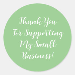 Pegatina Redonda 20 Gracias Pegatinas Pequeños Moda Verde Blanco