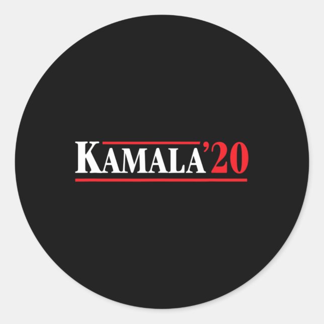 Pegatina Redonda 20 Kamala Harris 2020 (Anverso)