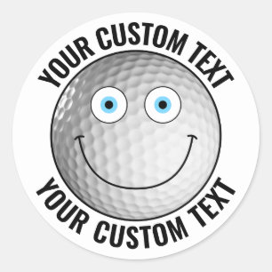 Pegatina Redonda 20 x Golf Ball Personalizado de texto personalizad