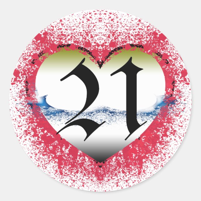 Pegatina Redonda 21 cumpleaños (Anverso)