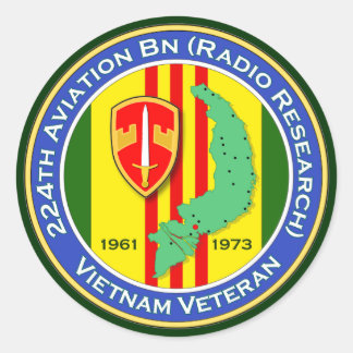 Pegatina Redonda 224th Avn Bn RR 1b - ASA Vietnam