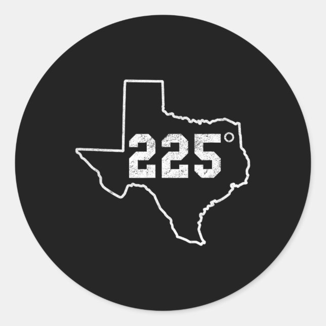 Pegatina Redonda 225 Grados Bbq Carne Fumadora Texas Byrbec (Anverso)