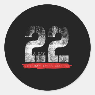 Pegatina Redonda 22 A Day Veterano vive conciencia del suicidio