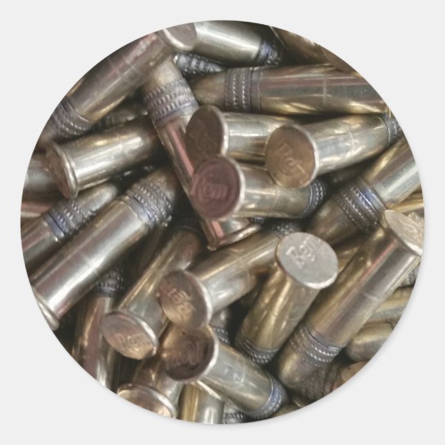 Pegatina Redonda 22 Balas de calibre (Anverso)