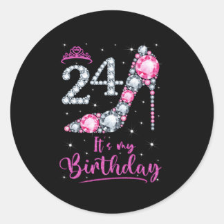 Pegatina Redonda 24 Es Mi K High Heel 24Th