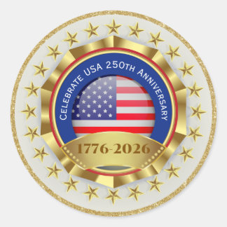 Pegatina Redonda 250º Aniversario USA Patriótico | 1776–2026