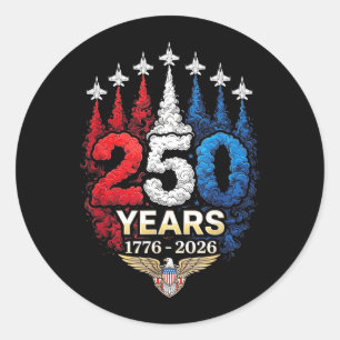 Pegatina Redonda 250º Aniversario Usa Patriótico 250 Años