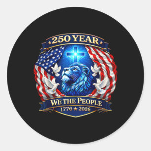 Pegatina Redonda 250º Aniversario USA Patriótico 250 Años Americano