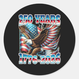 Pegatina Redonda 250 Aniversario Estados Unidos