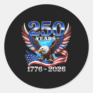 Pegatina Redonda 250 Aniversario Patriótico Estados Unidos _1