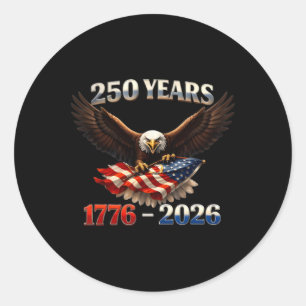 Pegatina Redonda 250 Aniversario Usa Águila Patriótica 250º Indepen