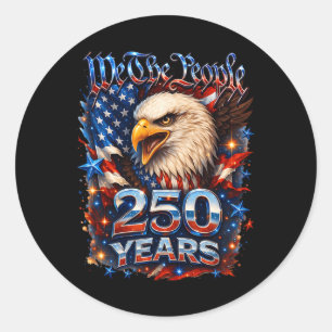 Pegatina Redonda 250 Aniversario Usa Águila Patriótica 250º Indepen