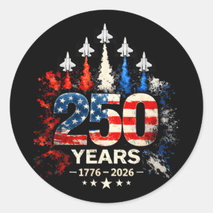 Pegatina Redonda 250 aniversario usa patriótico 250 años americano