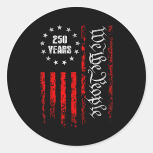 Pegatina Redonda 250 años 1776-2026 cumpleaños 250 Estados Unidos P