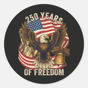 Pegatina Redonda 250 años americano 1776-2026