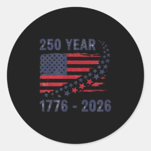 Pegatina Redonda 250 años americano 1776 2026 250 aniversario usa p