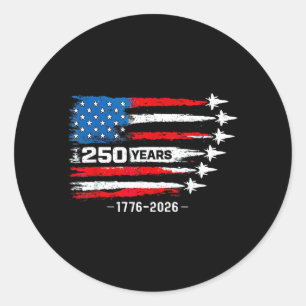 Pegatina Redonda 250 años americano 1776 2026 250 cumpleaños USA