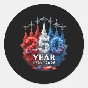 Pegatina Redonda 250 años americano 250 cumpleaños EEUU patriótico 