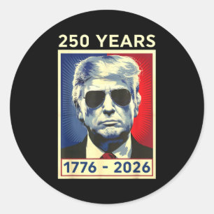Pegatina Redonda 250 Años Aniversario América 1776 2026 250 Años