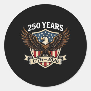 Pegatina Redonda 250 años aniversario americano 1776-2026 Águila EE