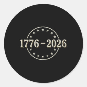 Pegatina Redonda 250 años bandera americana - Delante y detrás _1 