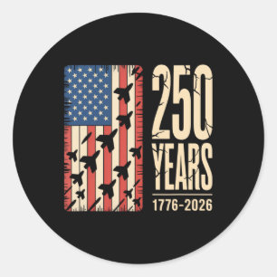 Pegatina Redonda 250 años bandera estadounidense 250 aniversario EE