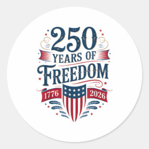 Pegatina Redonda 250 años de libertad 1776 2026 4 de julio 250 cump
