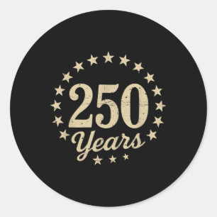 Pegatina Redonda 250 años de libertad 250 aniversario bandera de Es