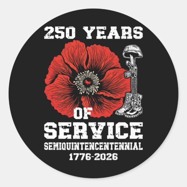 Pegatina Redonda 250 años del 250 aniversario de la independencia d (Anverso)
