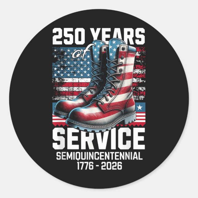 Pegatina Redonda 250 años del 250 aniversario de la independencia d (Anverso)