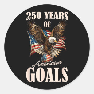 Pegatina Redonda 250 Años Usa Fútbol Águila 250 Aniversario 4