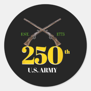 Pegatina Redonda 250 cumpleaños del ejército 