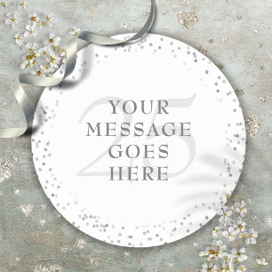 Pegatina Redonda 25° Aniversario de Plata Stardust