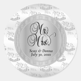 Pegatina Redonda 25° Aniversario del Boda de Plata