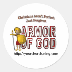 Pegatina Redonda 25zjxb9, ARMOROFGOD, http://yourchurch.ning.com