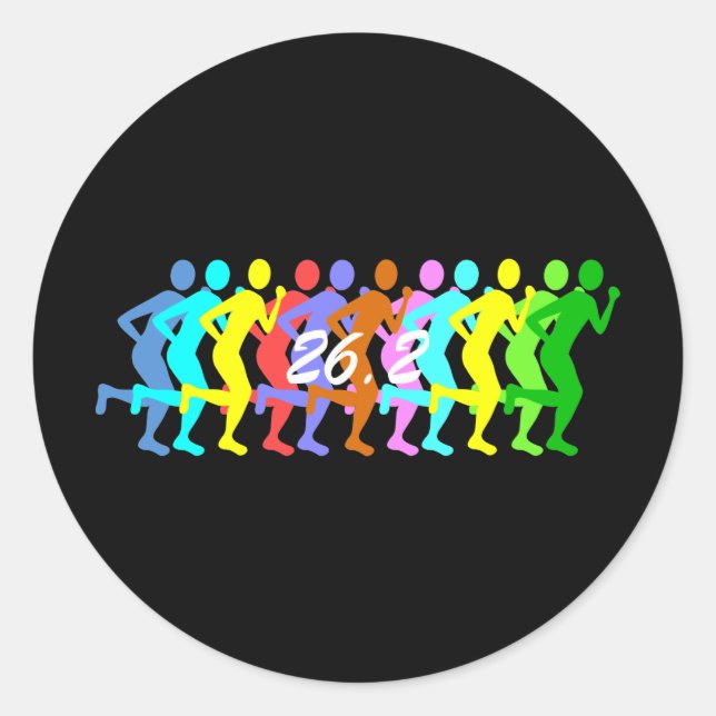 Pegatina Redonda 26,2 maratón (Anverso)