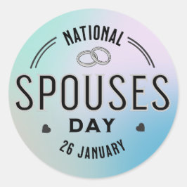 Pegatina Redonda 26 de enero Día nacional de los cónyuges